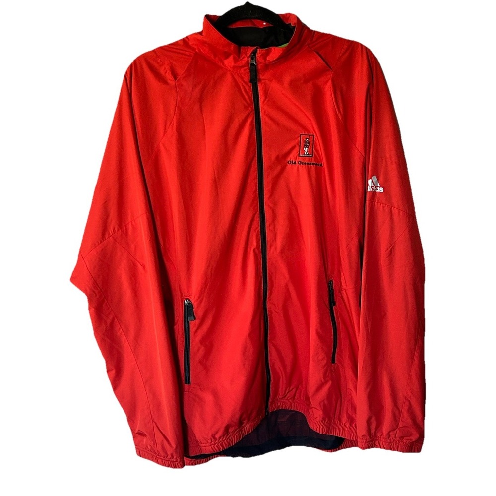 Men's Adidas Climaproof Golf Windbreaker Jacket Full Zip Old Greenwood Size‎ L